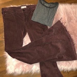FREE PEOPLE BELL BOTTOM CORDUROY PANTS
